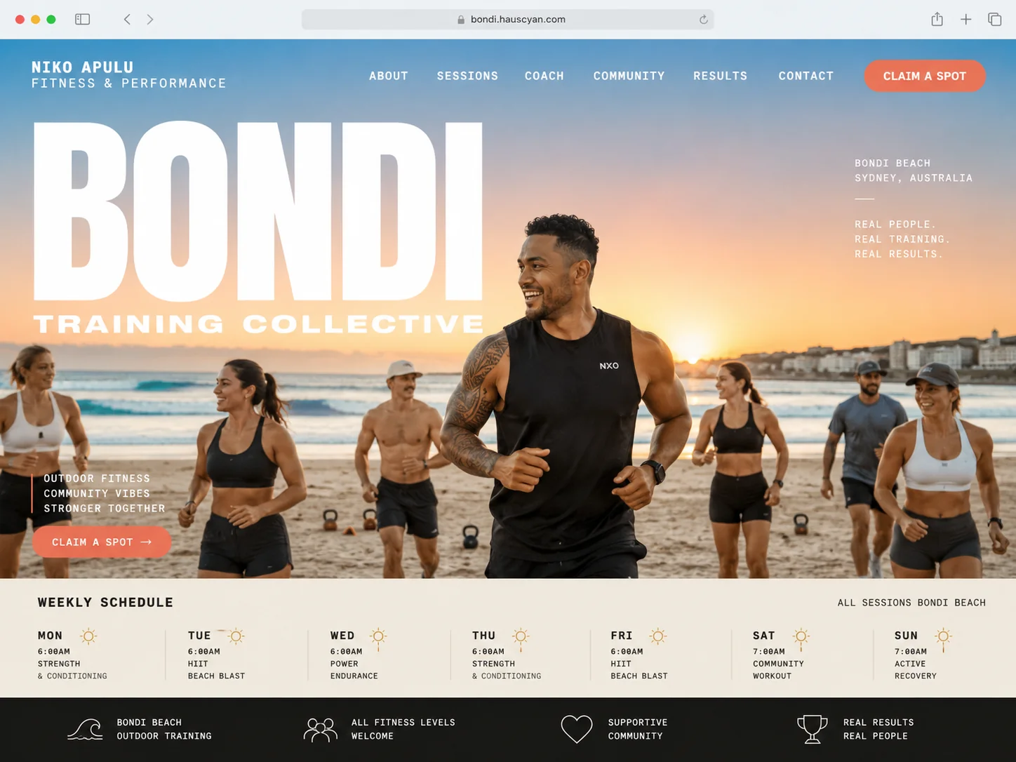 Bondi design, Fitness and PTs archetype